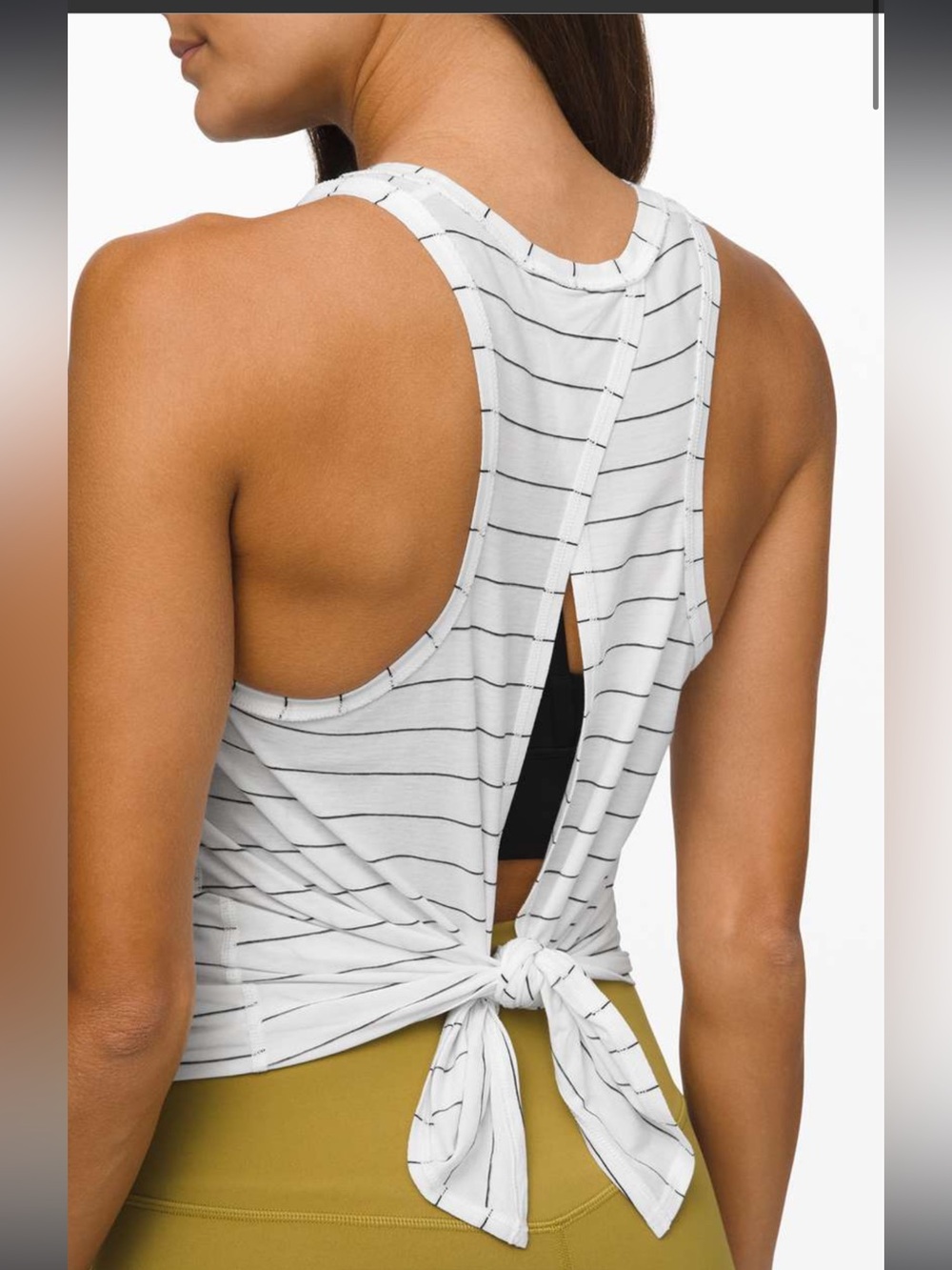 Lululemon All Tied Up Tank
Short Serve Stripe White Black size 8